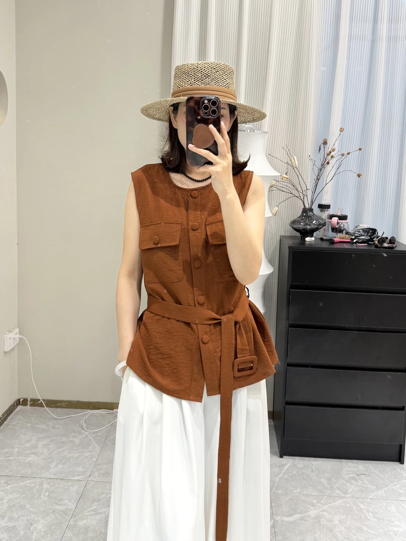 休闲宽松百搭马夹背心无袖小众显瘦短款夏季00625