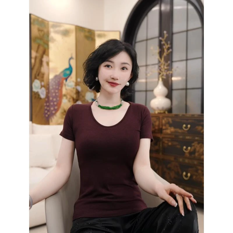 Betty Bairn【静观月】新中式莱赛尔圆领上衣25B-BW10173