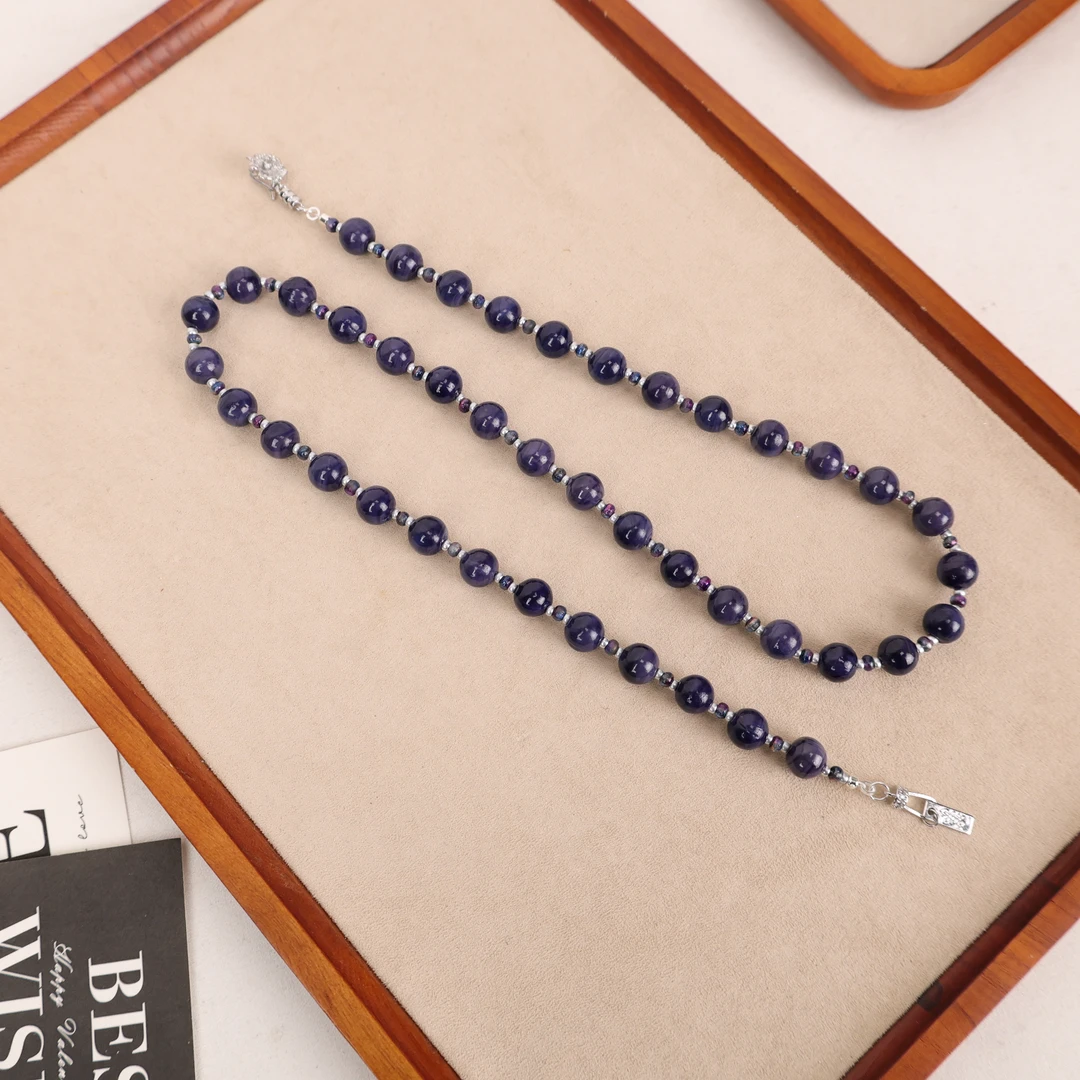 合金项链 （希媛专属） LZ2238三公紫紫色小米珠琉璃项链