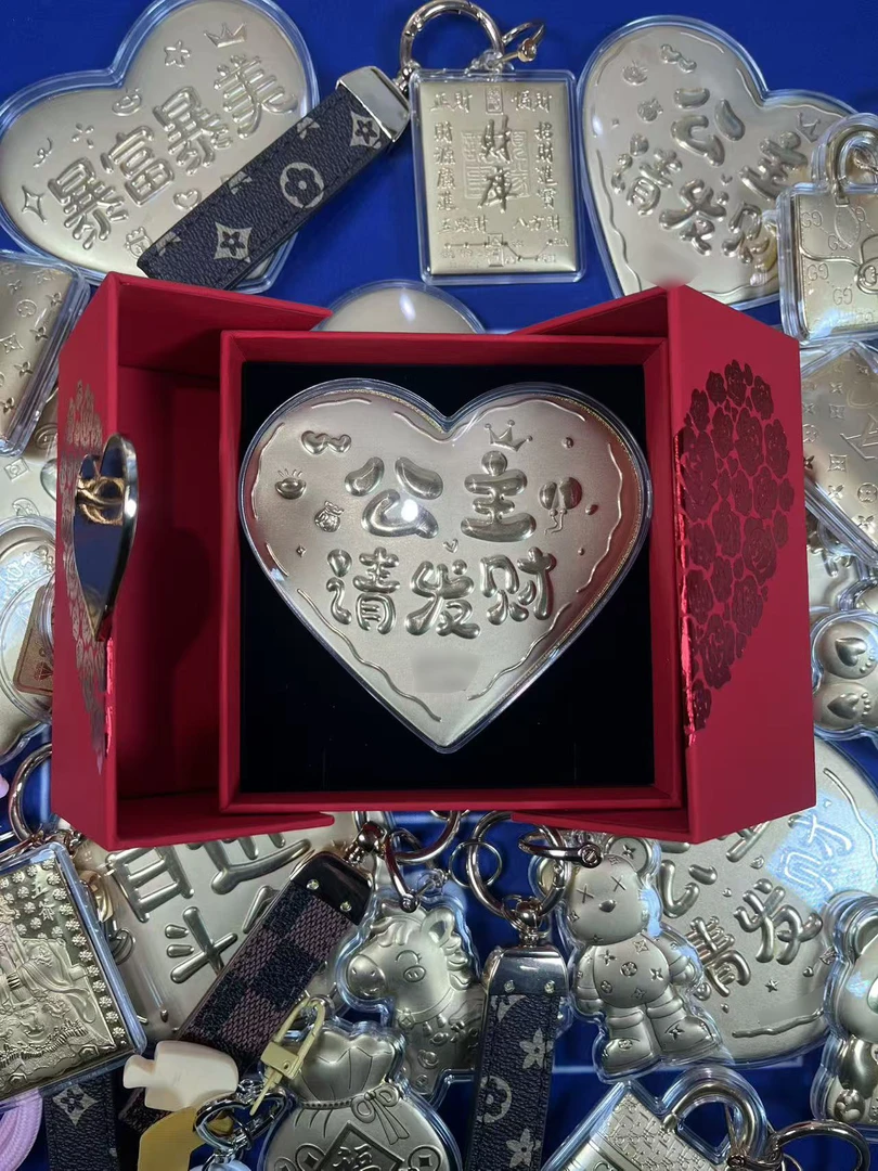 【欧大饼】新款含金工艺品礼物礼品金色爱心妈妈情人节大饼送朋友