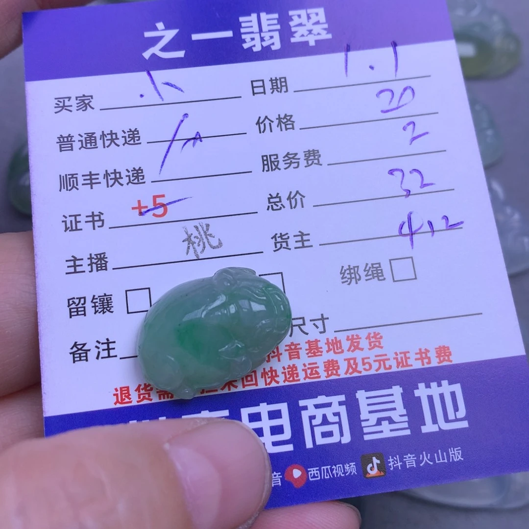 颈饰未镶嵌翡翠小*袄