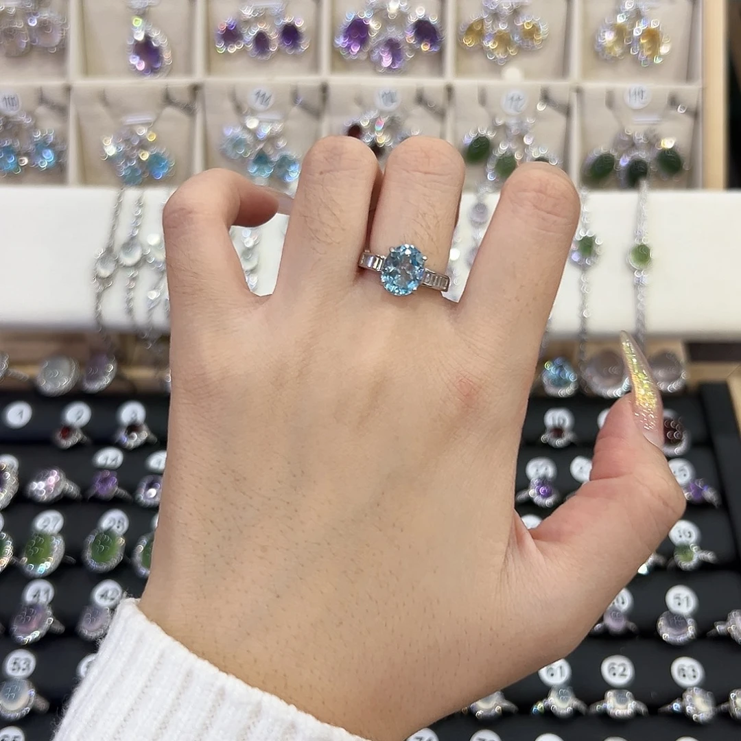 戒指银S925镶嵌托帕石