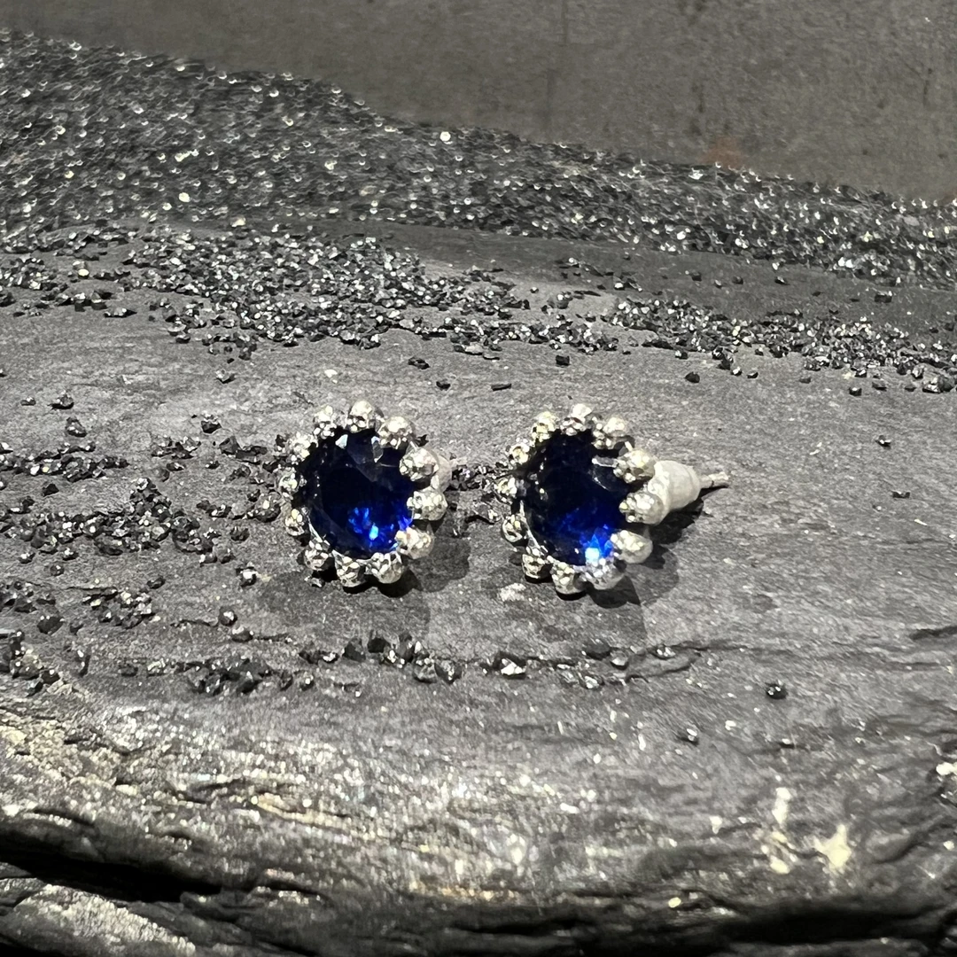 吊坠925银 灵史会馆-925银-蓝色幽灵耳钉大号对