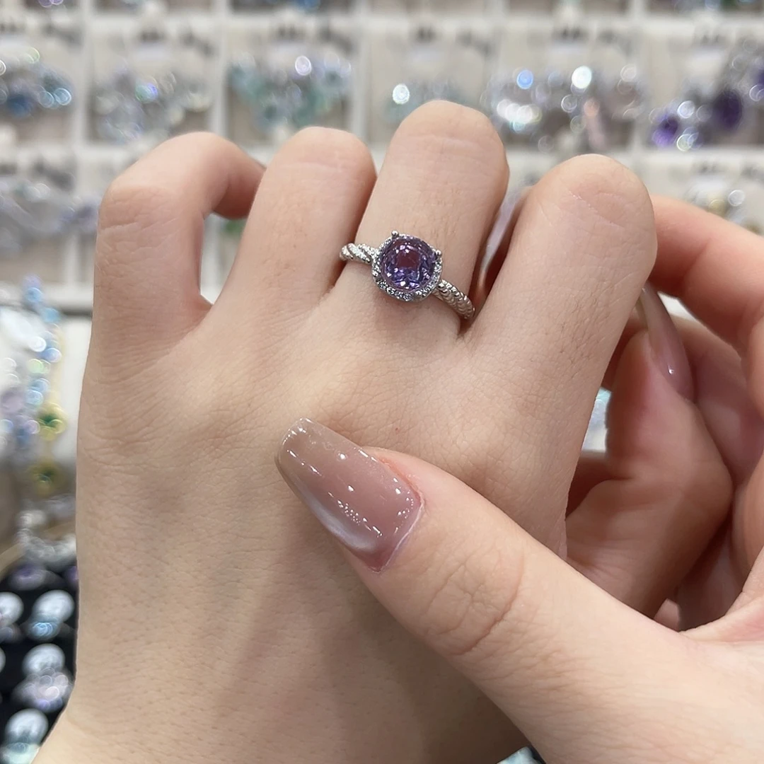 蛇纹石玉银S925镶嵌戒指