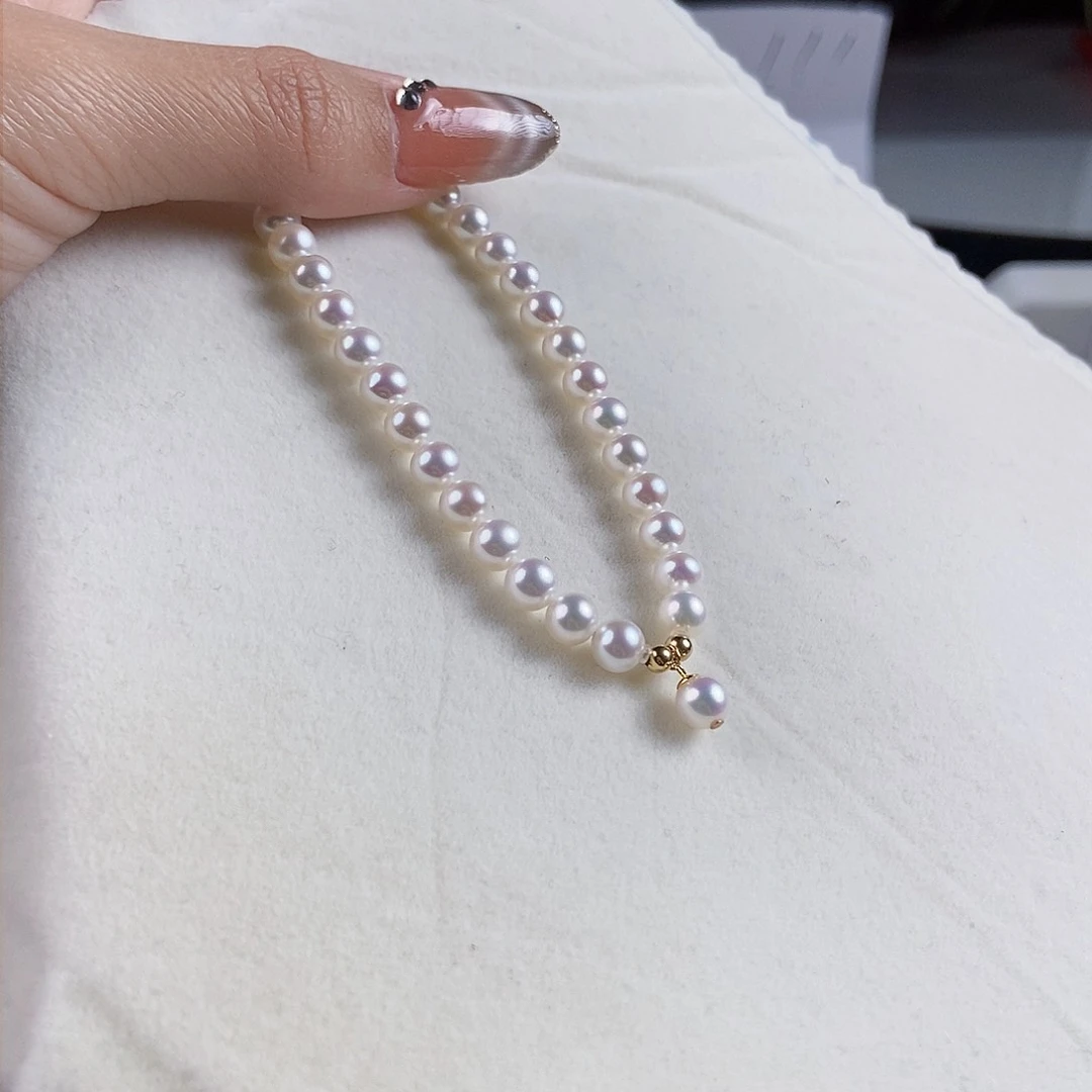 淡水珍珠手绳18K金镶嵌