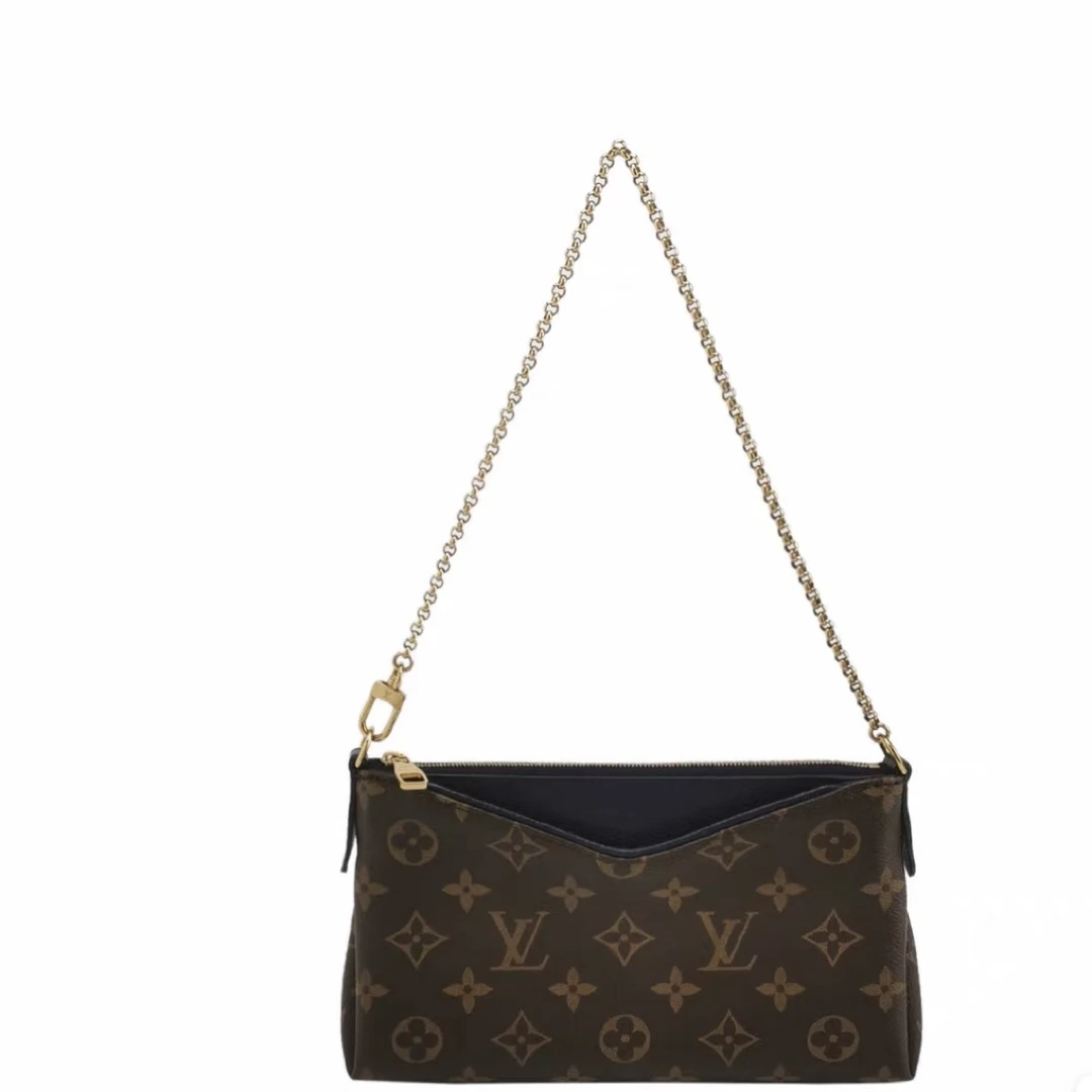 95新 LouisVuitton/路易威登 老花拼黑传奇链条手提斜挎包/2316