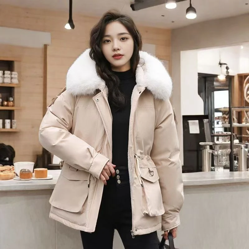 女2024棉衣加绒短款韩版外套派克服宽松冬季加厚棉袄棉服新款