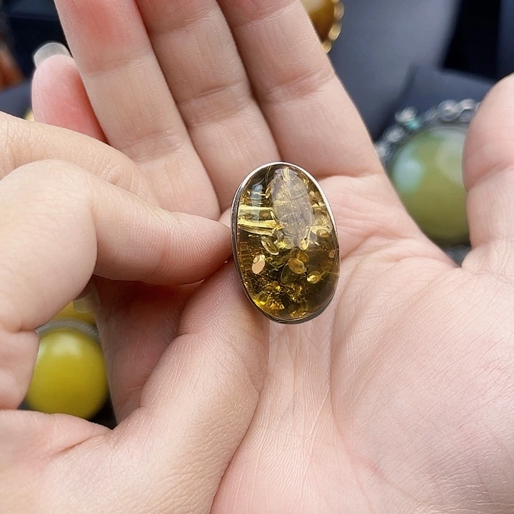 琥珀银S925镶嵌裸石