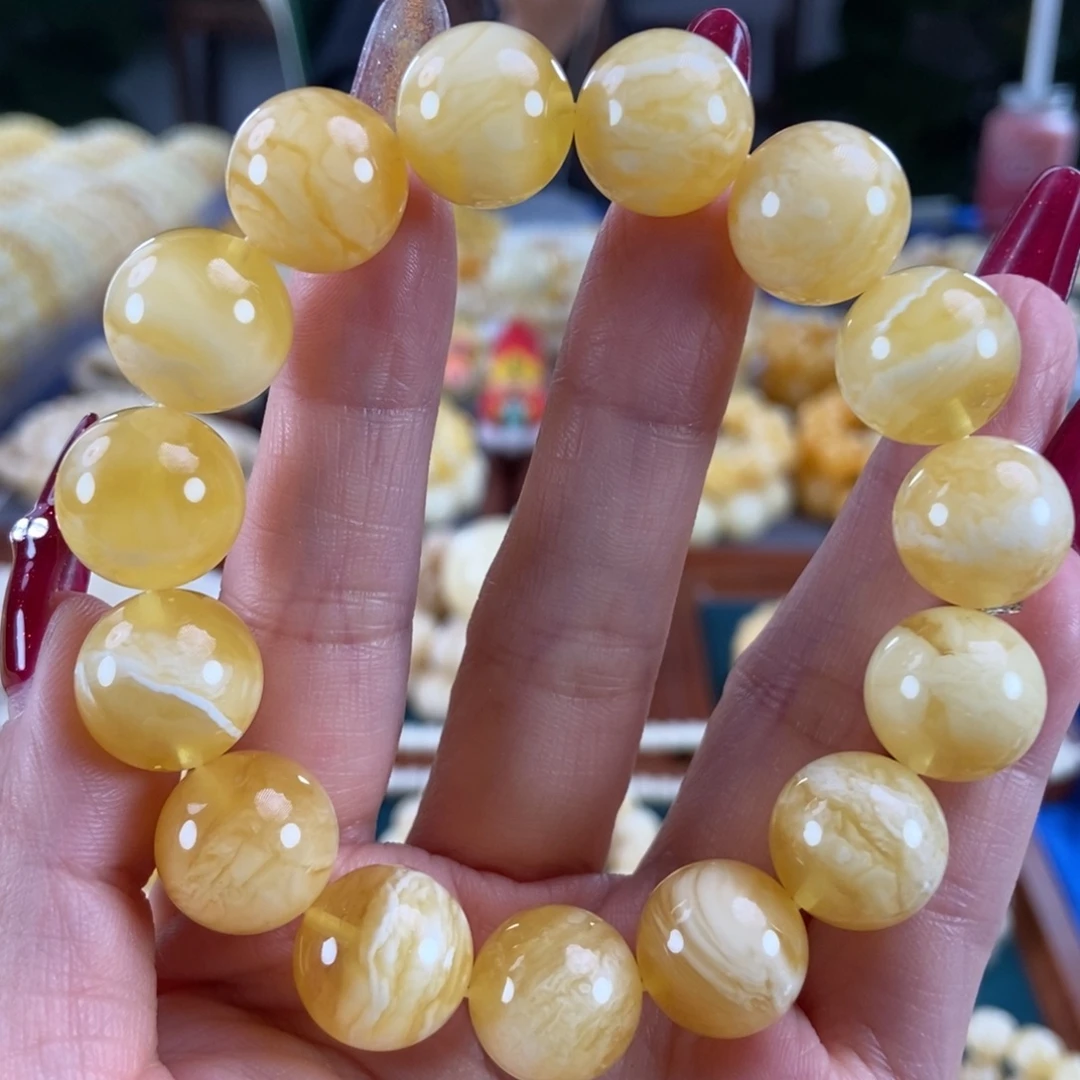 琥珀未镶嵌珠宝奇石14圆珠26.35