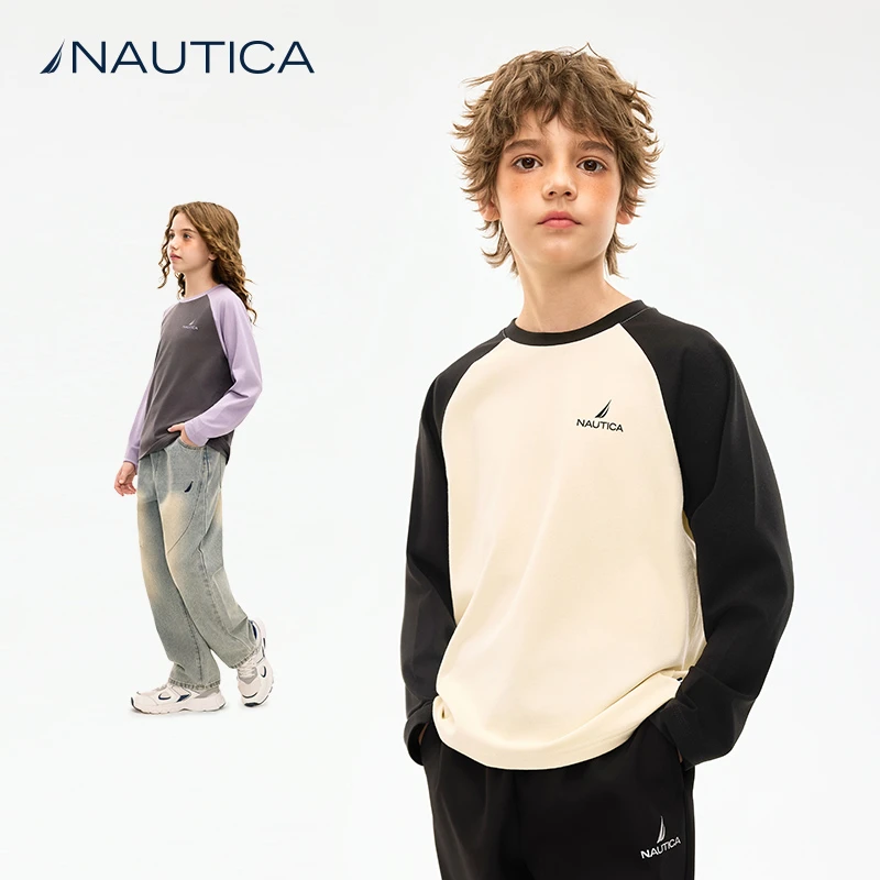 NAUTICA童装【自发热】圆领打底衫秋冬季长袖T恤保暖内衣