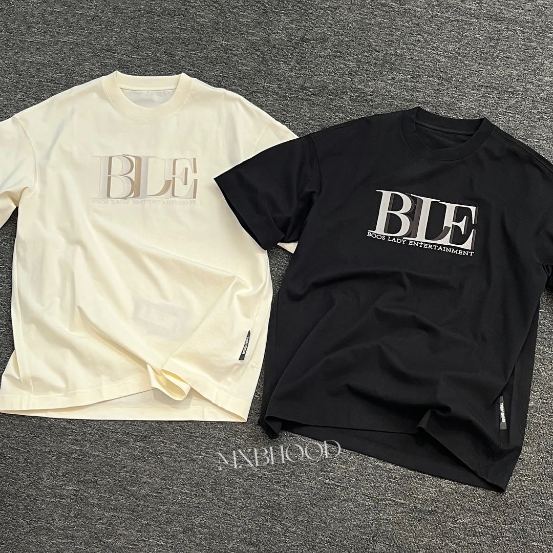 【阿信】小众刺绣款纯棉夏季男士圆领时尚T恤短袖宽松休闲百搭舒适