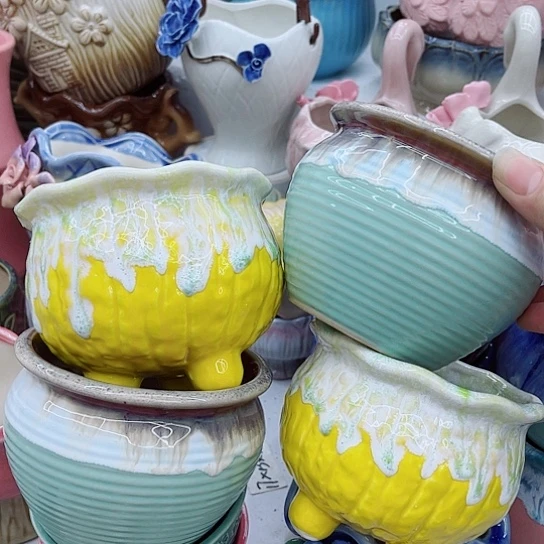 多肉绿植陶瓷花盆9.9包邮