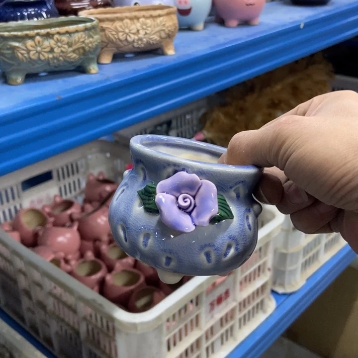 陶瓷花盆单场满9.9发7.5*7脚印