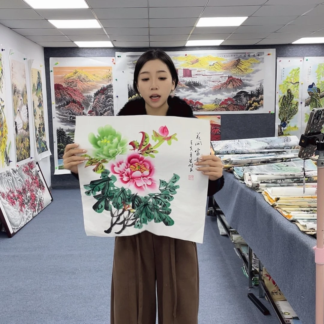 国画国画作品小姐姐放漏…