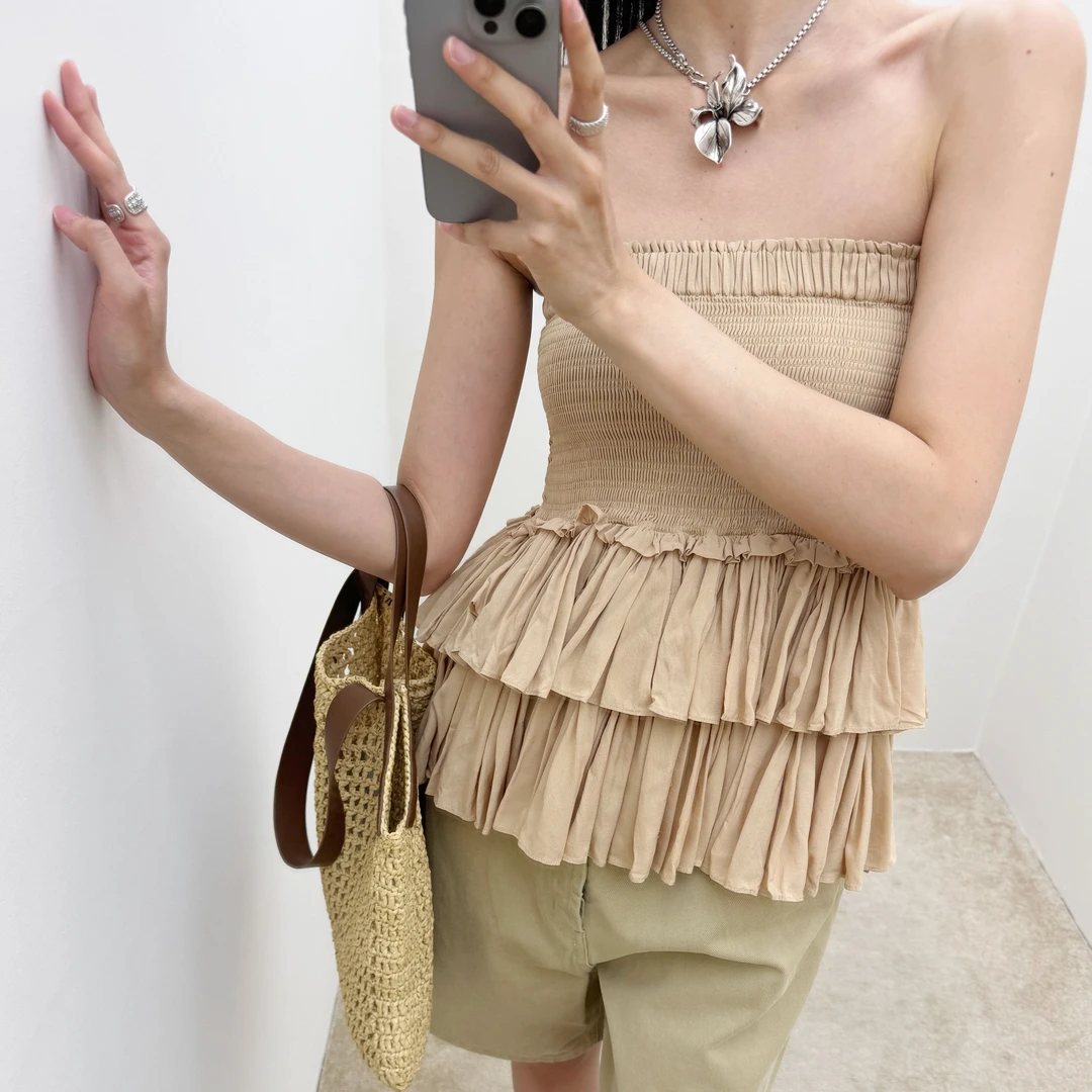 UCUT简刀 MAKE IF 设计师品牌新品褶皱两穿抹胸裙短半裙女 7559