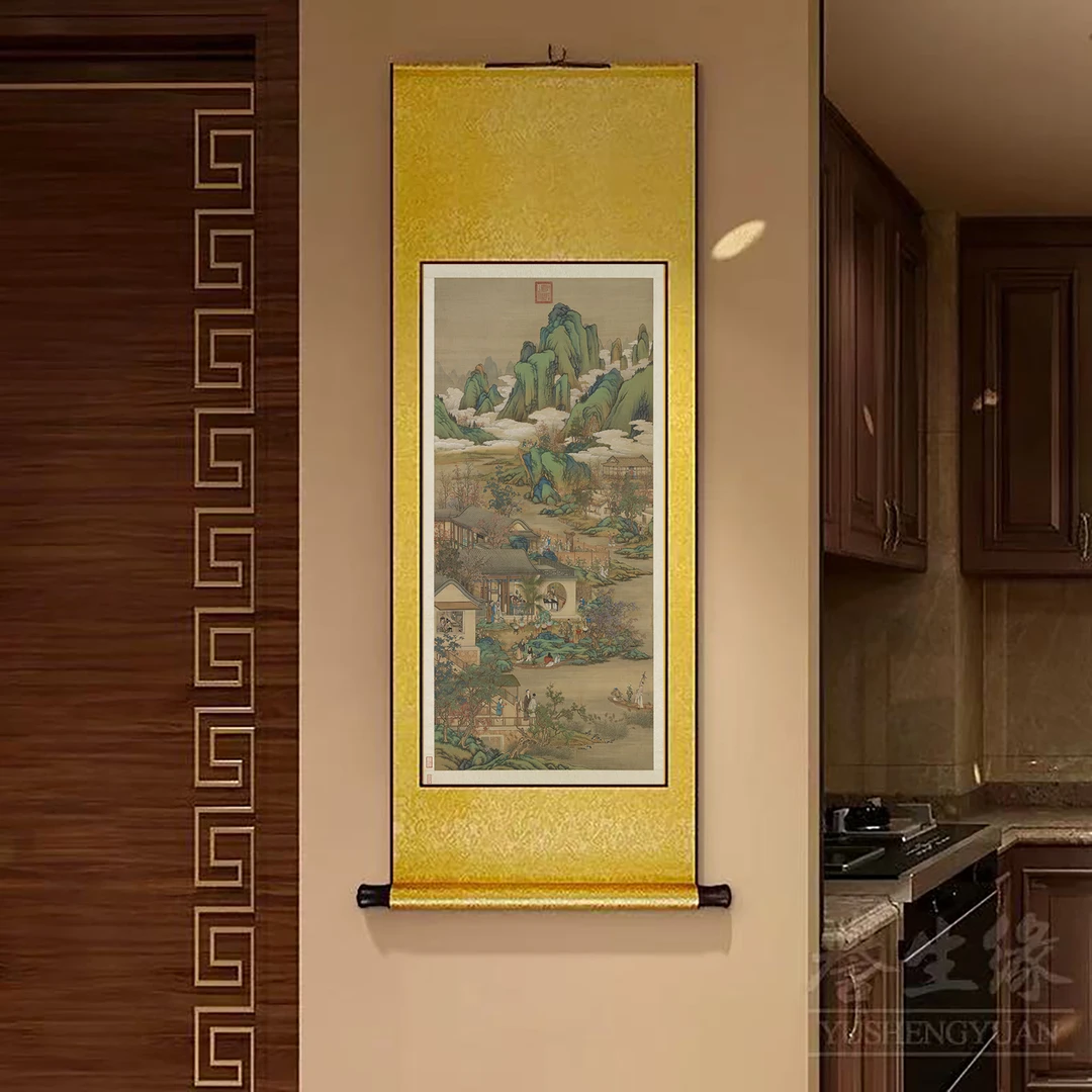 D50精装160*60《九月》中式数字微喷立式挂画卷轴画