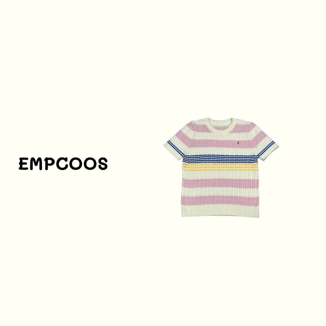 YAOYAO 修身型条纹短袖毛针织衫休闲百搭 829