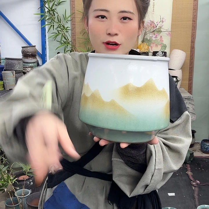 19×21 -粗陶花盆有孔-买买买