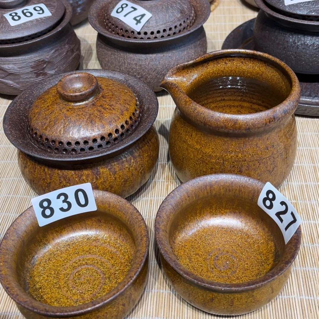 杯粗瓷茶具素色盖碗