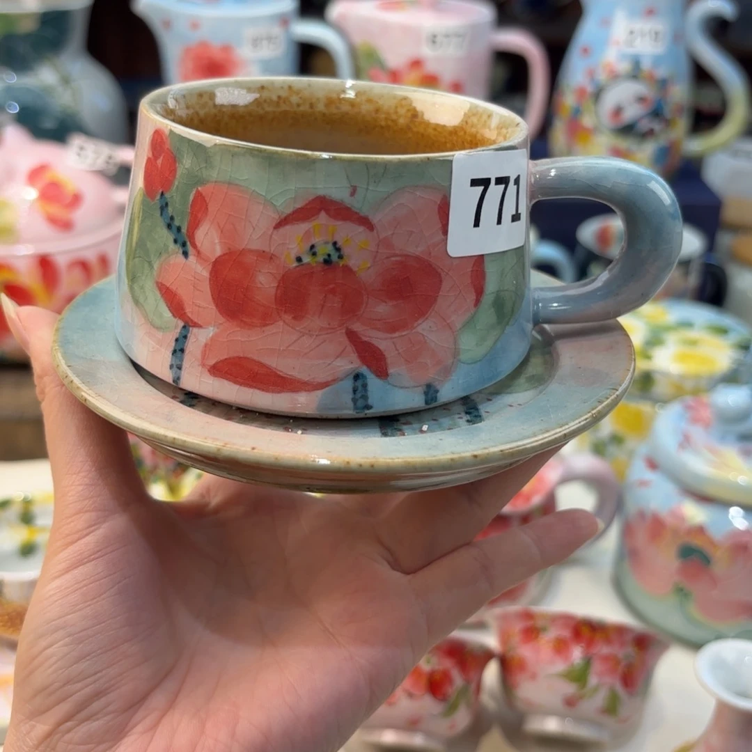 瓷片景德镇手绘高温釉下彩陶瓷茶具