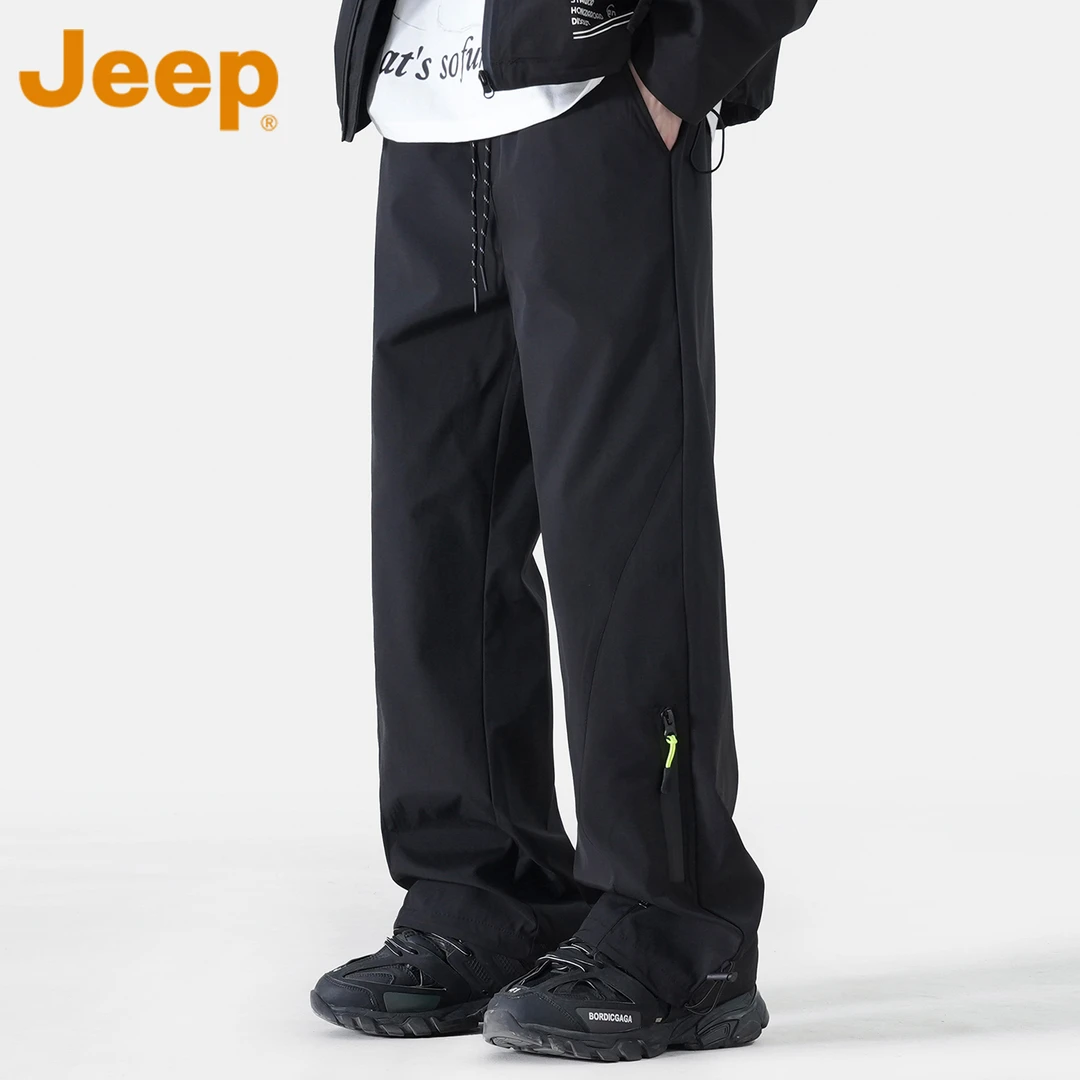 JEEP吉普美式户外工装休闲裤男士2025新款秋季宽松直筒冲锋伞兵裤
