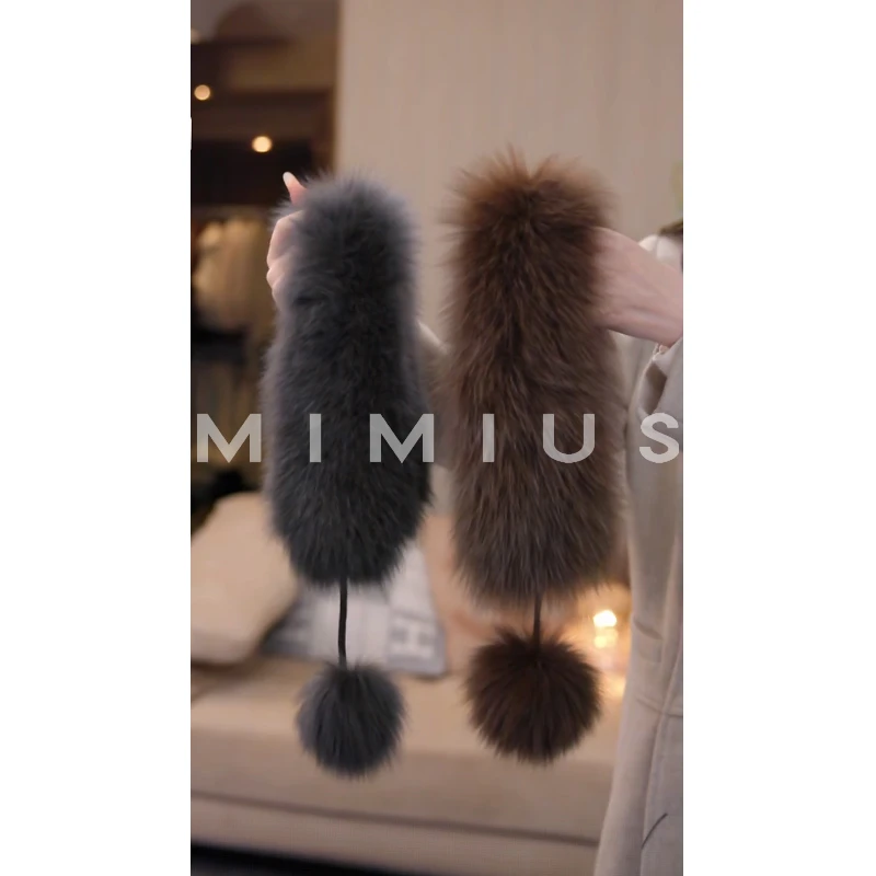 【mimius】七七 狐狸毛皮草毛球围脖 G10282-1