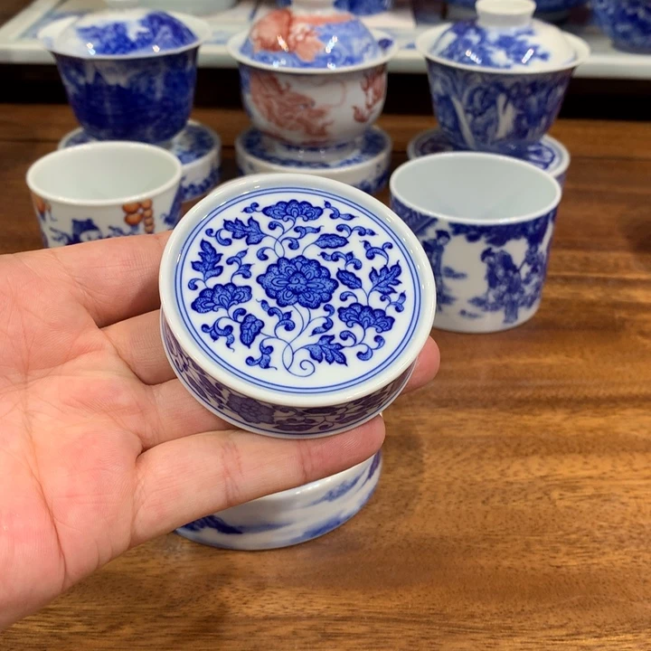 晓月柴窑 缠枝盖置