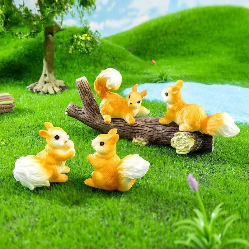 苔藓微景观创意可爱写实小松鼠 DIY园艺造景装饰品配件桌面小摆件