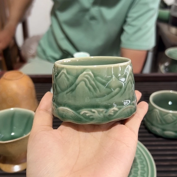 龙泉云间青瓷小米茶器