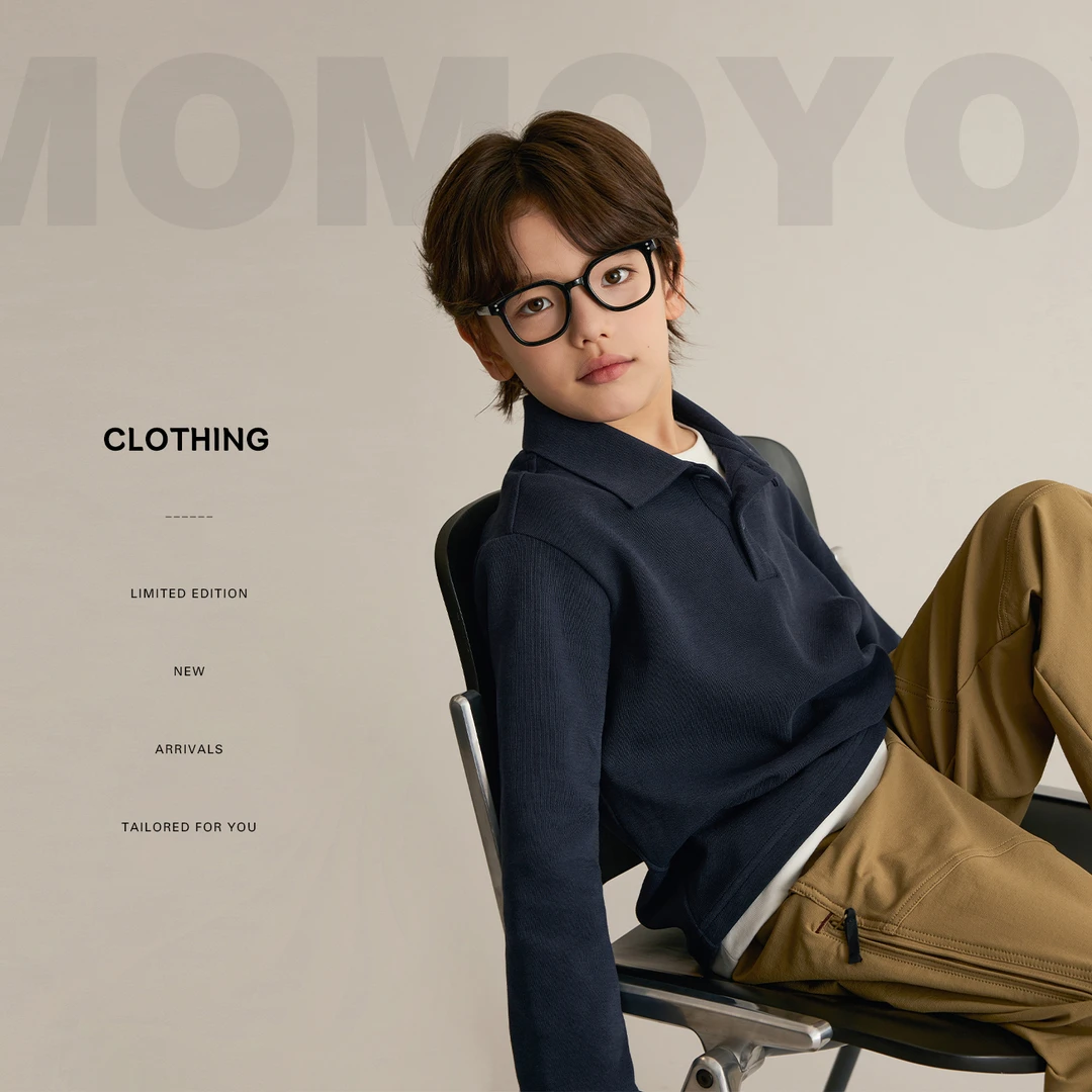 辰辰妈【少穿一件】男童假两件polo领卫衣2025秋季亲子上衣8493D