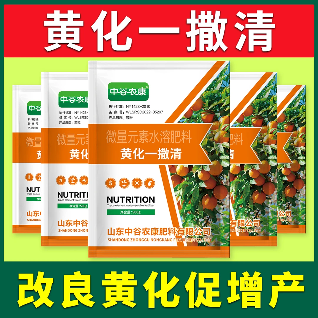 【黄化一撒清】柑橘桔果树转绿青菌撒微量水溶元素撒施颗粒肥料