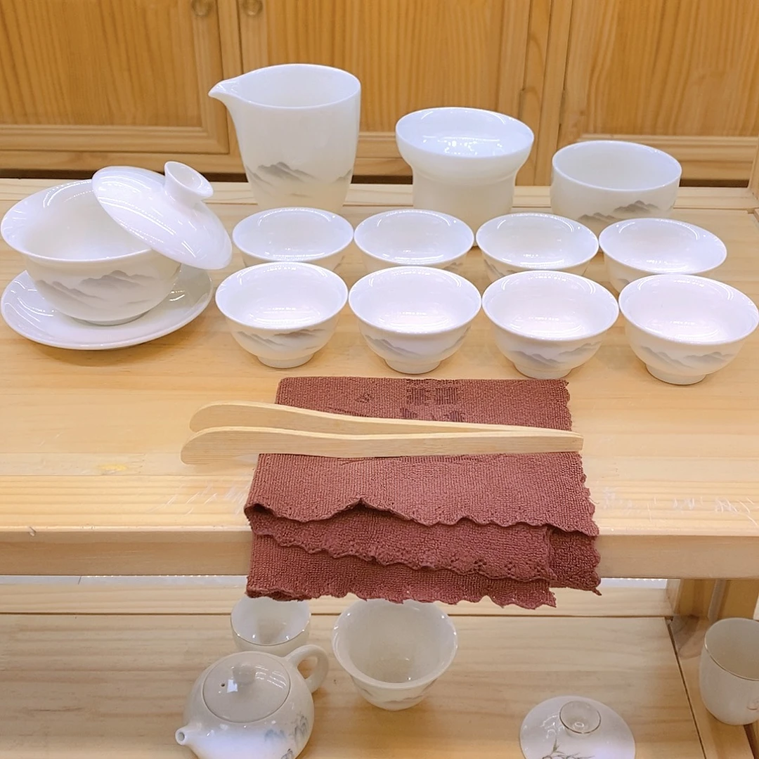 羊脂玉瓷茶具套装