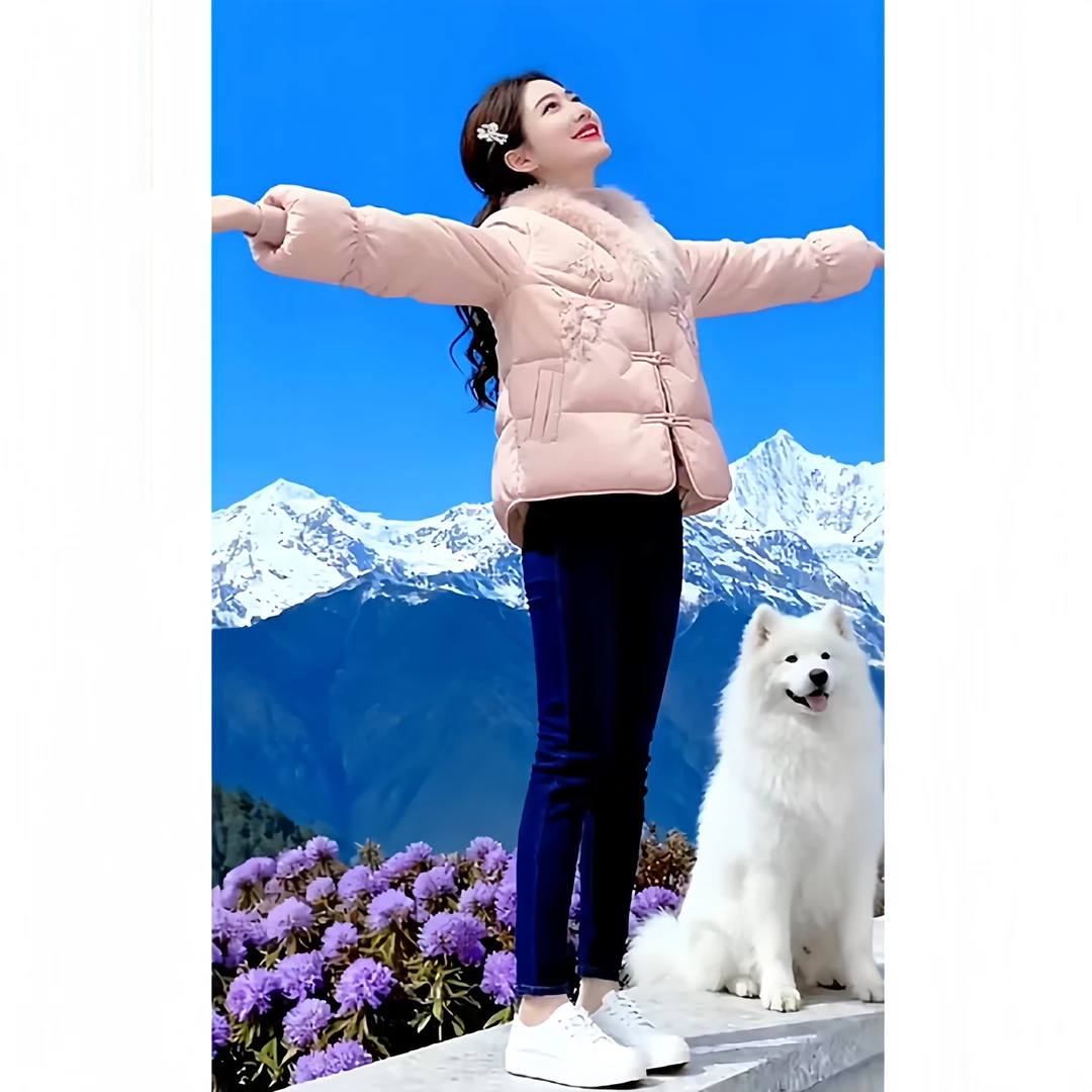 SHALLDOER【纯色芍药】新中式轻熟刺绣棉服女新年战袍冬季减龄外套