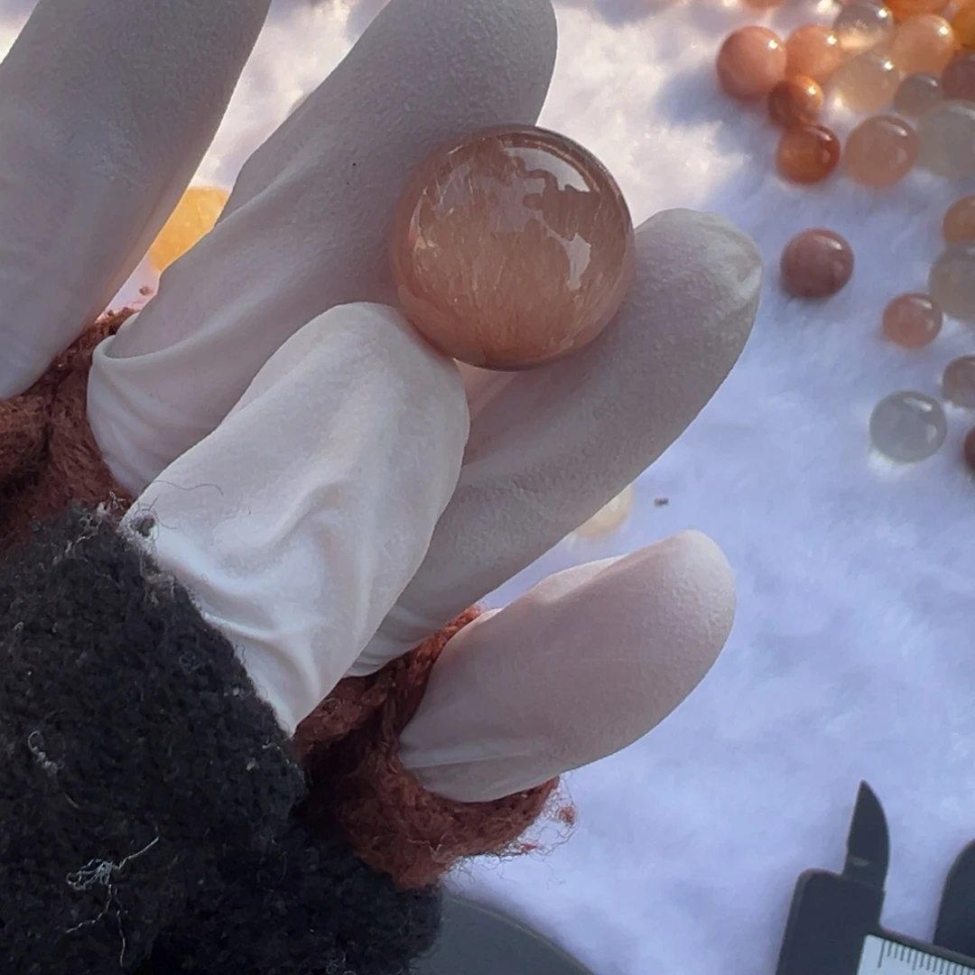 水晶水晶兔毛单珠15mm打孔不退换未镶嵌