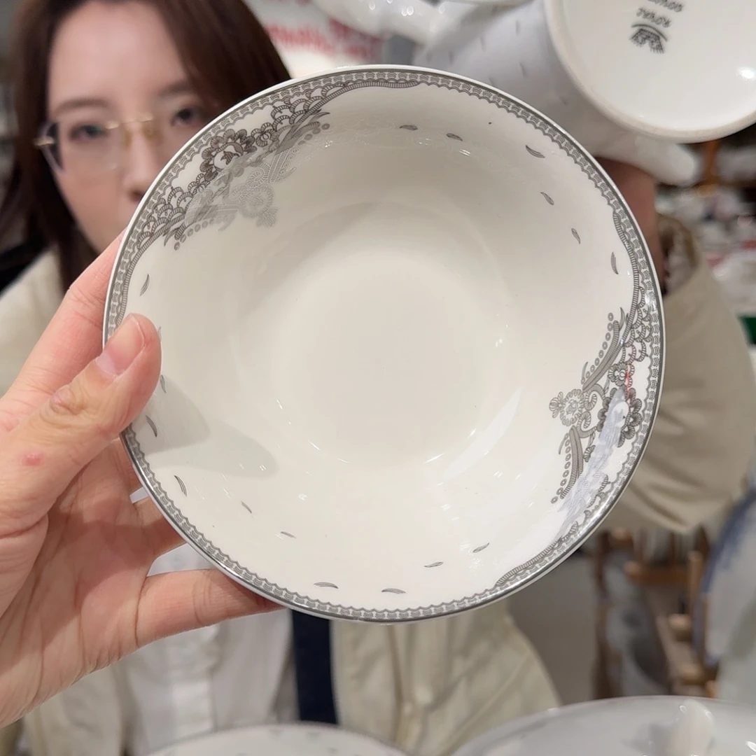 瓷云*骨瓷5.5英寸饭碗14*7cm 6个外贸尾单