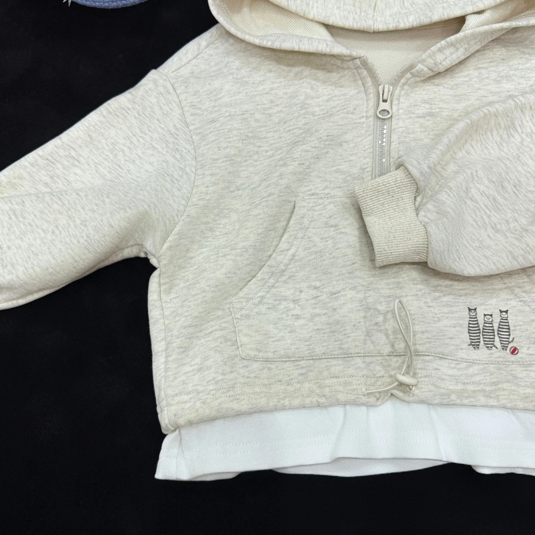 卫衣休闲风套装拉链男童女童通用时尚秋季休闲韩版儿童连帽纯色