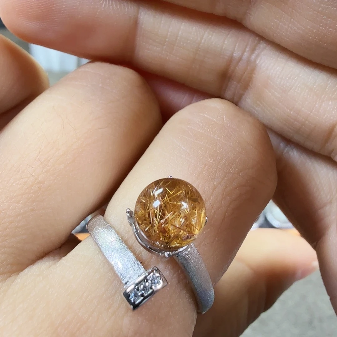 银S925镶嵌戒指水晶