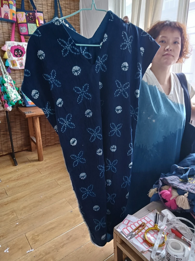 手工布艺扎染裙子