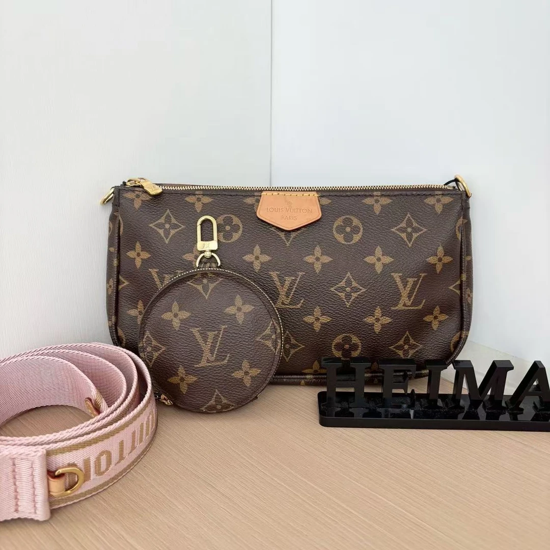 95新 LouisVuitton/路易威登 14422426 五合一粉肩带  24*13