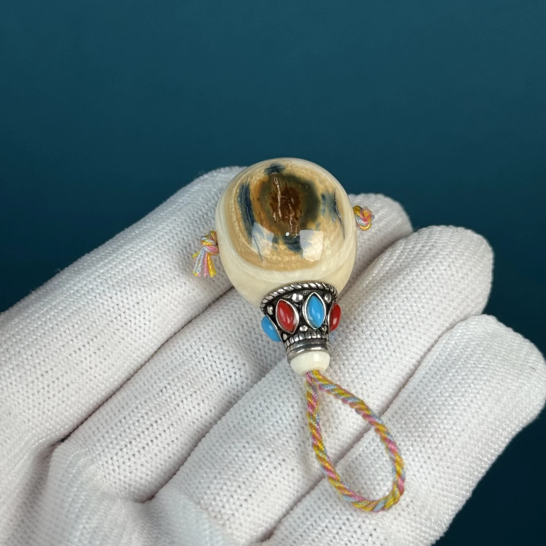 D4711天然猛犸牙 特色蓝眼睛三通20*32.7mm支持鉴定 假一罚四