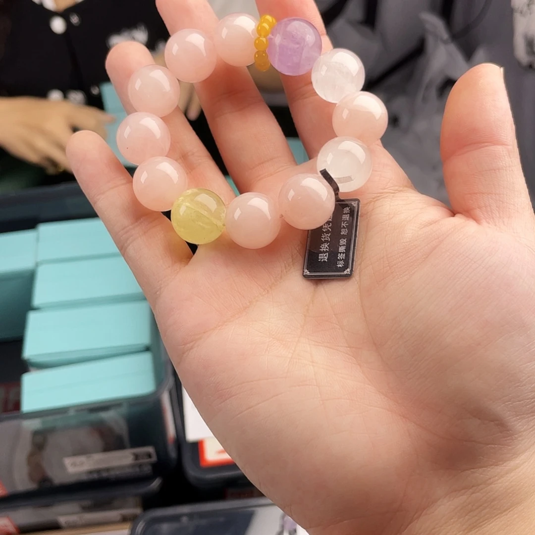 水晶银S925镀金镶嵌手串