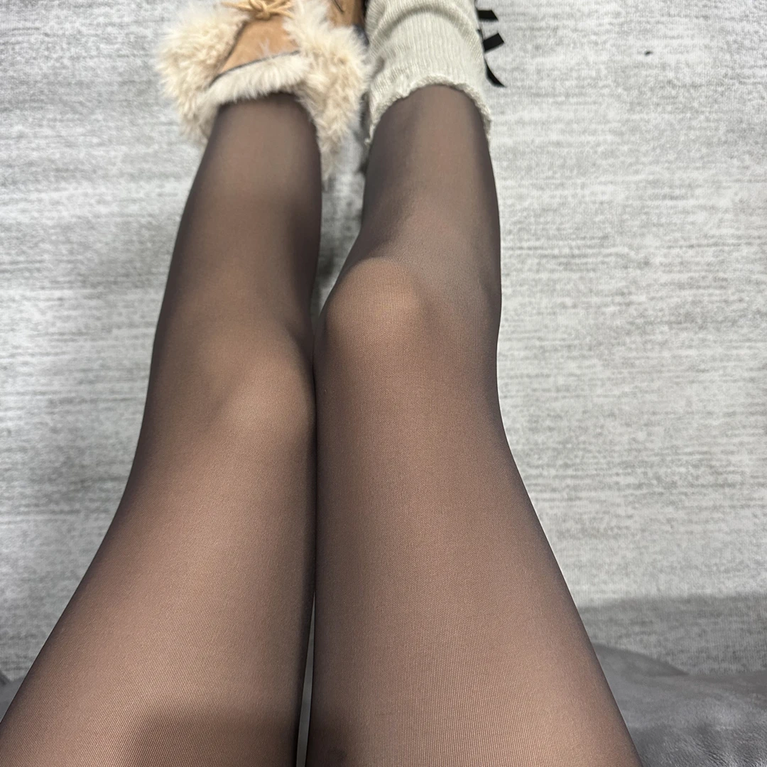 黑透肤80克单层一体打底裤不加绒10-25度 秋冬女神必备连脚