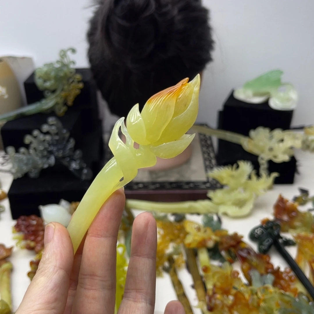 【闪购商品】蛇纹石玉未镶嵌发饰陈*