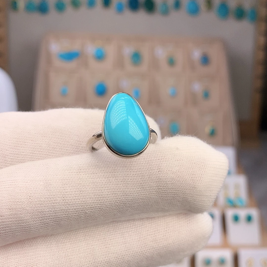 方***姐绿松石银S925镶嵌颈饰