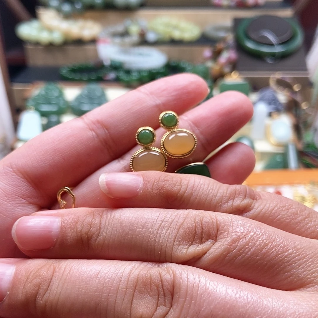 和田玉银S925镶嵌吊坠(不含链)