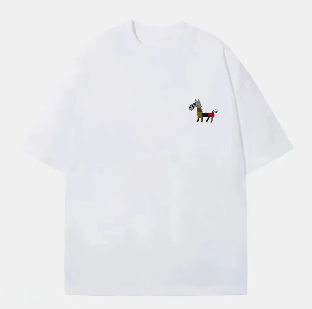 【刺绣】新款纯棉时尚舒适夏季亲肤百搭休闲圆领188/AR-----彩色马