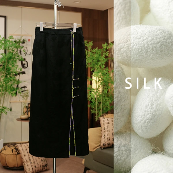 新款国风桑蚕丝半裙气质休闲时尚27179200