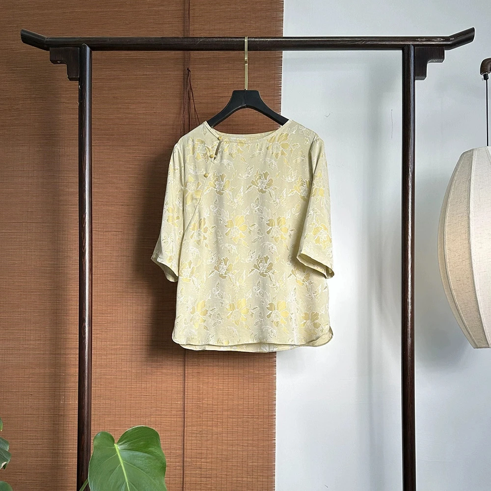 花萝异色萝女装新中式薄款圆领长袖宽松春夏zh2532