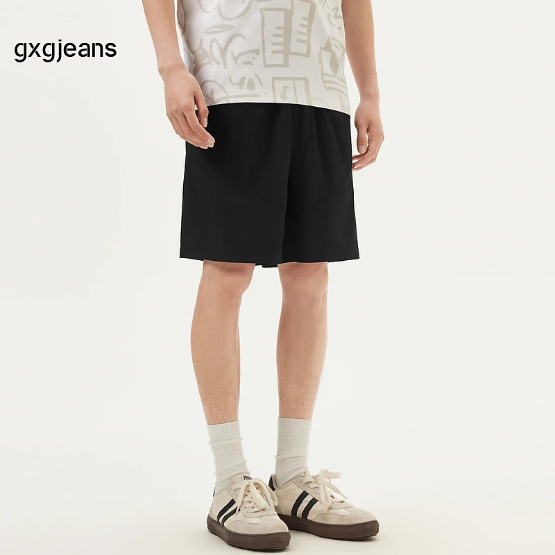 gxg.jeans男装 黑色直筒休闲短裤男士 25年夏季新款#J25D222009