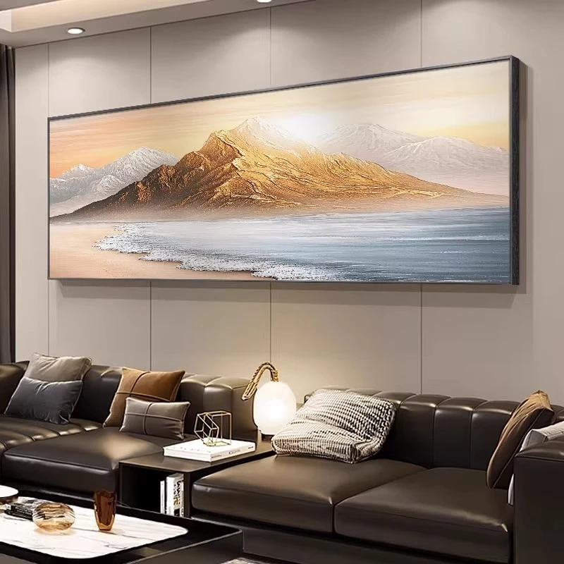 SANYI（日照金山）手绘油画立体肌理客厅沙发背景高端装饰画